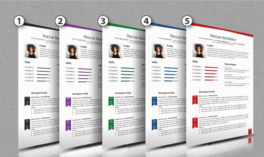 Kleuren cv opmaak 50